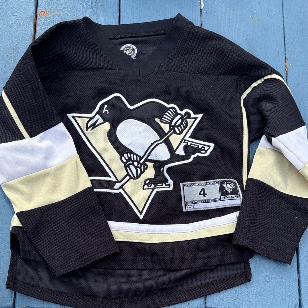 Reebok Black and Cream Penguins Jersey